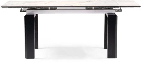 Керамический стол Woodville Давос 140х80х78 белый мрамор / черный кварц 532379
