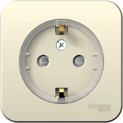 Розетка накладная с заземлением и шторками (молочный) Systeme Electric Blanca BLNRA111112