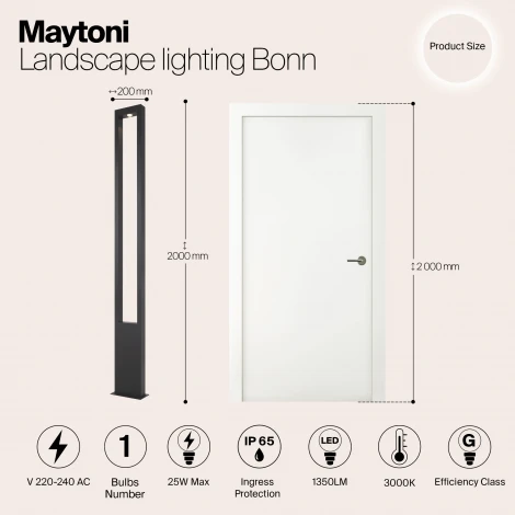 Наземный светильник Maytoni Bonn O425FL-L25GF (LED, 220V, IP65)