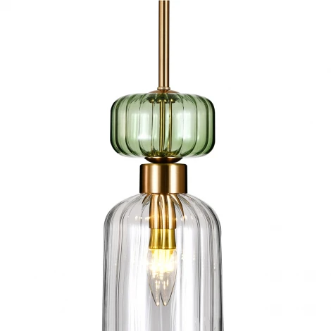 Подвесной светильник Escada Gloss 1141/1S Green/Clear E14*60W Antique copper/Green/Clear