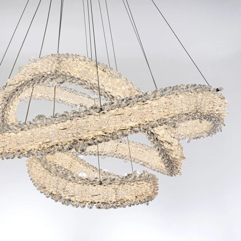 Подвесной светильник светодиодный хрустальный с пультом с регулировкой цветовой температуры и яркости Modelux MODESTYLE MS.5003.800.600.400 CR