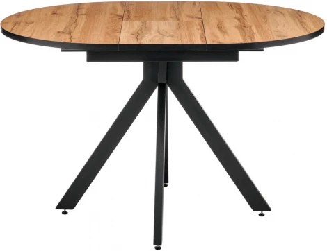 Стол Bradex Home Rudolf круглый раскладной 90-120x90x75см, Дуб Вотан, черный (RF 0454)