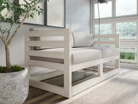 Диван Arsko Магнус М беленый дуб велюр светло-серый