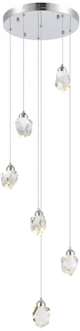 Подвесной светильник каскадный ST Luce Cascato SL6114.103.06 Хром/Прозрачный LED 6*3W 3000K (220V, на проводе)