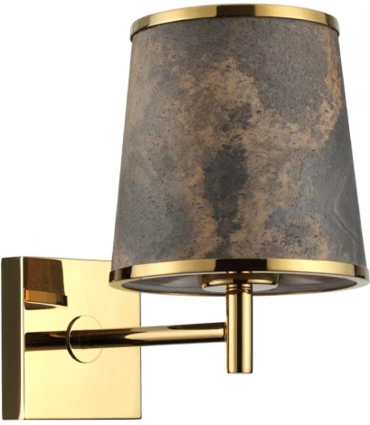 Бра Odeon Light Bergi 5064/1W античн.бронза/серо-беж./металл/натур.камен."шпон" E27 LED 1*10W (220V)