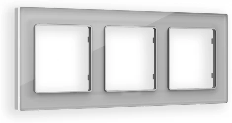 Рамка Ambrella Volt ALFA Platos (Серебро Стекло органическое) 3-ая AF330403