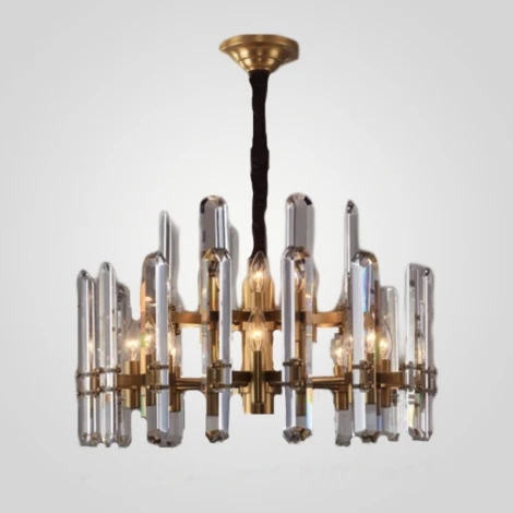 Подвесная люстра Rh Bonnington Chandelier Natural Brass D660 ImperiumLoft 40,2056 (186179-22) (220V, хрусталь, на цепи)