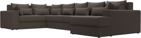 Диван П-образный Майами правый угол (Коричневый/Рогожка) Лига Диванов арт.122553