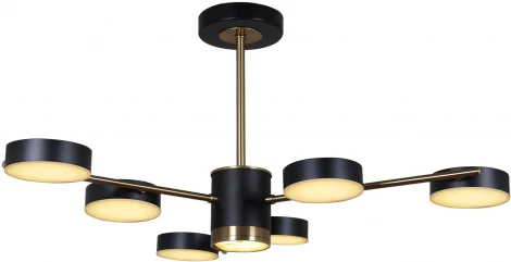 Потолочная люстра светодиодная на штанге с регулировкой цветовой температуры Reluce 06369-0.3-06 COP+BK (220V)