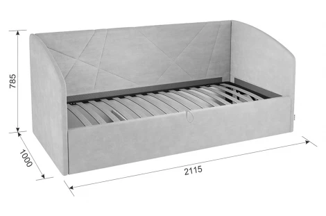 Кровать с подъемным механизмом Квест (Софа) 90х200 см Mebelson (ДСП,ЛДСП,Велюр/Желтый) арт.KM.S-17.2076