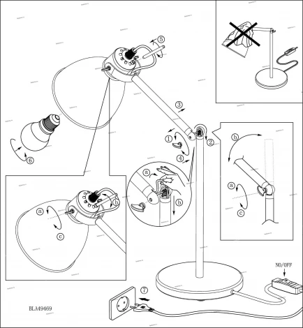 Офисная настольная лампа Eglo Priddy 49469 (220V, выключатель)