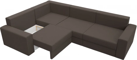 Диван угловой Майами Long левый угол (Коричневый/Рогожка) Лига Диванов арт.122906L