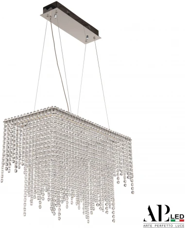 Подвесная люстра светодиодная APL LED Sicilia SH05.57.D.Ni.4000 (220V, хрусталь, на тросе)