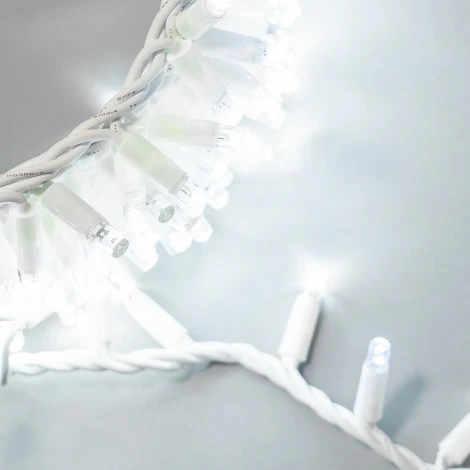 Гирлянда Нить Шатровая с колпачком 10м белая с мерцанием белого диода, 300 LED, провод белый каучук Laitcom PST300BLWCAP-18-2W