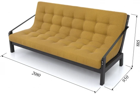 Диван Arsko Локи венге желтая рогожка