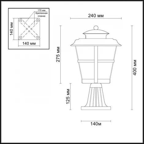 Наземный фонарь Odeon Light Aletti 4052/1B