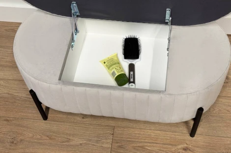 Пуф Винни Mebelson (ДСП,Велюр/Серый,Бежевый) арт.173754,2173