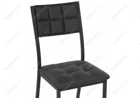 Стул Woodville на металлокаркасе Бекал черный / черный матовый 469978