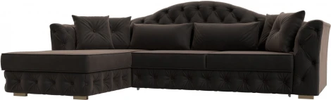Диван угловой Артис левый угол (Коричневый/Велюр) Лига Диванов арт.121582L