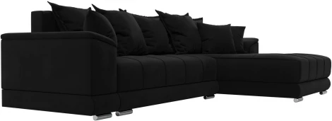 Диван угловой НордСтар правый угол (Черный/Микровельвет) Лига Диванов арт.121117