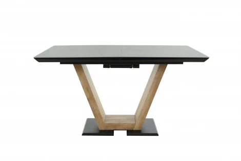 Стол Торонто 140, Черный с чёрным стеклом/Ель умбра, черный Аврора Торонто 102021