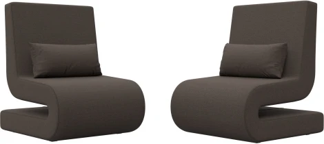 Кресло Волна (2 шт.) (Коричневый/Рогожка) Лига Диванов арт.125041