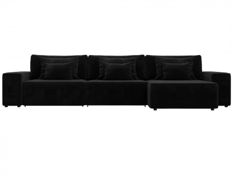 Диван угловой Лига-074 угол универсальный (ДСП/Пластик/Велюр/Черный) Лига Диванов 129865