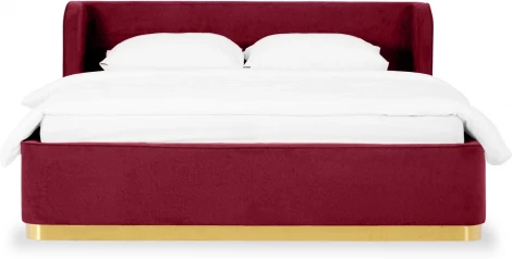Кровать Vibe 1600 ОГОГО (арт.748488), (Шенилл,Ткань/Бордовый)