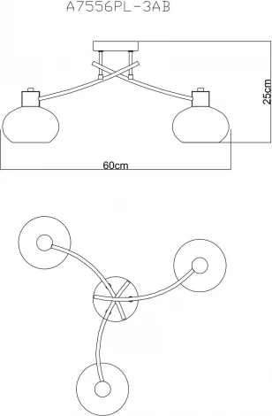 Потолочная люстра Arte Lamp Latona A7556PL-3AB