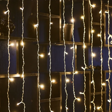 Занавес светодиодный, 3х2м. 160 светодиодов, теплый белый свет Uniel ULD-C3020-160/DTA WARM WHITE IP20