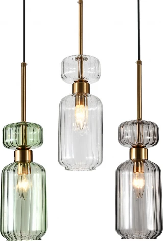 Подвесной светильник Escada Подвесной светильник Escada Gloss 1141/3S CL/GN/SM 3x60 E14, металл/стекло, античная медь (220V, на проводе)