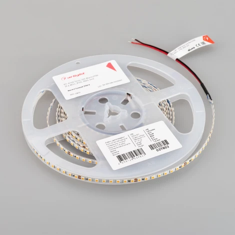 Светодиодная лента RT-A160-5mm 24V Warm2700 (9.6 W/m, IP20, 2835, 5m) (Arlight, Открытый) 037803