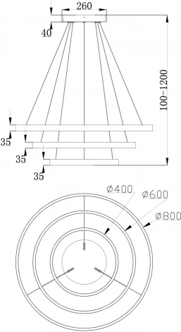 Подвесной светильник Maytoni Rim MOD058PL-L100BS4K (LED, 220V, на тросе, кольцо)