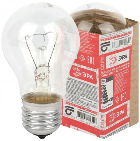 Лампочка накаливания E27 95W ЭРА Б 230-95-6