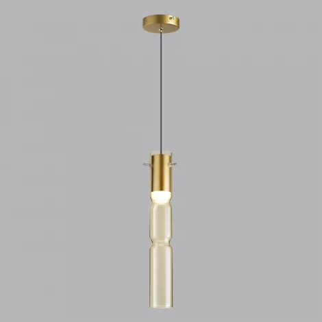 Подвесной светильник Odeon Light Scrow 5059/5LA PENDANT золотой/янтарный/металл/стекло LED 5W 3000K (220V, на проводе, круглые)
