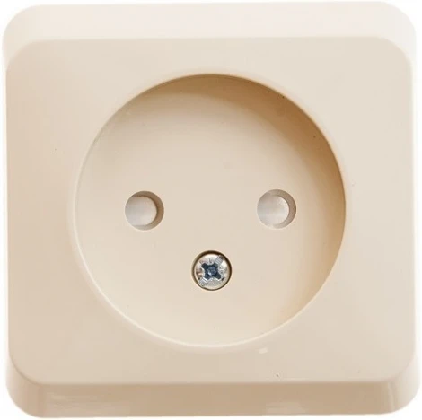 Розетка встраиваемая без заземления со шторками (кремовый) Systeme Electric Этюд PC16-002K