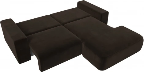 Диван угловой Лига-036 НПБ Классик правый угол (Коричневый/Микровельвет) Лига Диванов арт.121366