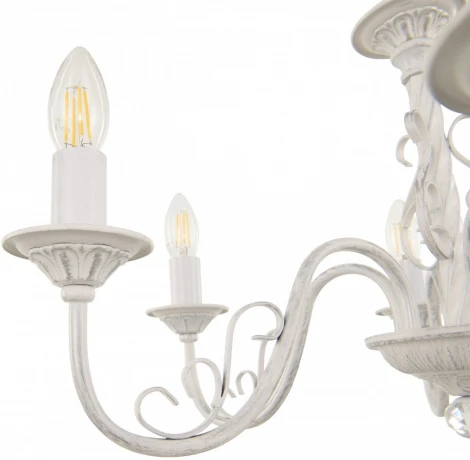 Подвесная люстра Arte Milano AM342620 342620/6 WT+SL (220V, на цепи, подсвечник, свеча)