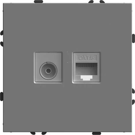 ТВ-розетка и Ethernet RJ-45 (серый) Stekker Эмили 49950