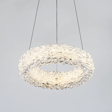 Подвесной светильник светодиодный хрустальный с пультом с регулировкой цветовой температуры и яркости Modelux MODESTYLE MS.5002.300 CR