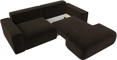 Диван угловой Лига-036 НПБ Классик правый угол (Коричневый/Микровельвет) Лига Диванов арт.121366