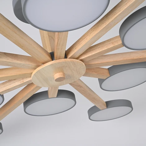 Потолочная люстра Wi-Fi на штанге Turna L12 Grey By ImperiumLoft Turna-B01 (LED, 220V, голосовое управление, умный дом - Алиса)