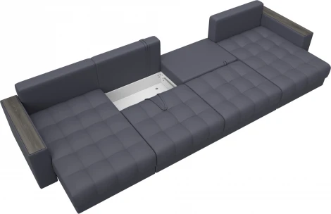 Диван П-образный с декором Лига-049 НПБ Лонг Лига Диванов (Экокожа) арт.128572