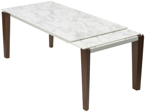 Стол ЭЗМИР (ESMIR) 160 цвет АРАБЕСКАТО (MATTE ARABESCATO SOLID CERAMIC) / ОРЕХ, ®DISAUR M-City 64389