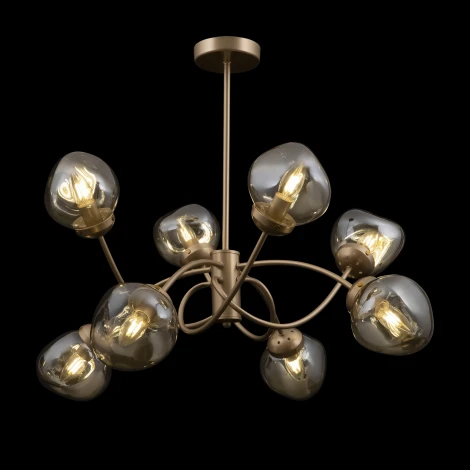 Потолочная люстра на штанге в виде молекул Freya Volani FR8017PL-08MG