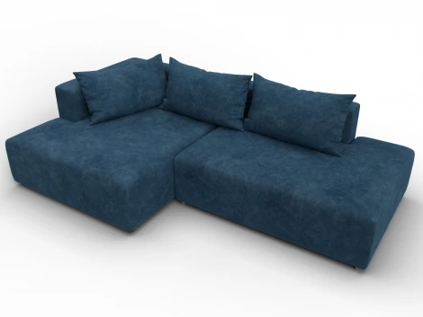 Диван угловой Лига-103 НПБ угол левый (ДСП,Брус,Фанера,Велюр/Синий) Лига Диванов 134826L