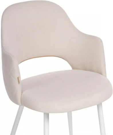 Стул Woodville на металлокаркасе Гутрид прошивка ромбы сзади белый / бежевый 504180