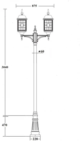 Наземный фонарь Oasis Light LONDON L 64810LA/B1 09 Bl (220V, фонарь, IP44)