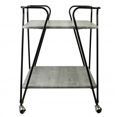 Стол сервировочный Эстер черный/орех гикори grey Mebelik 008845