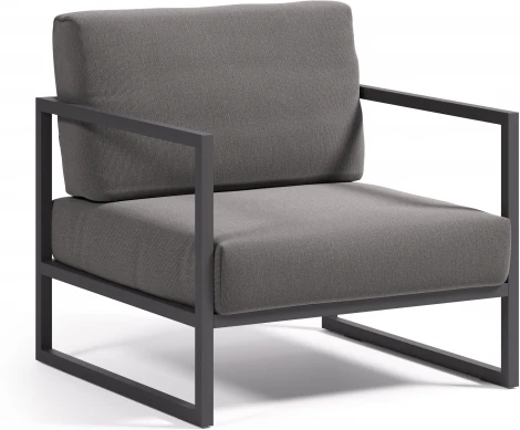 Comova Уличное кресло темно-серое с черным алюминиевым каркасом La Forma (ex Julia Grup) арт.145928